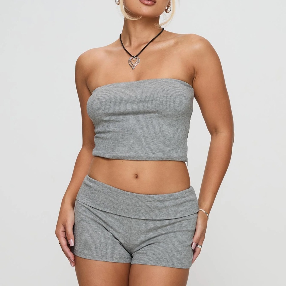 princess polly | rowena strapless set grey